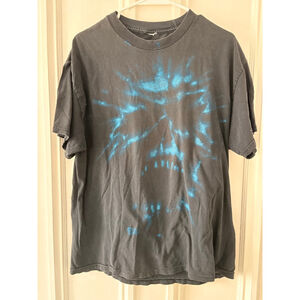 Men's Black and Blue Skull Unbranded Short Sleeve T-shirt L